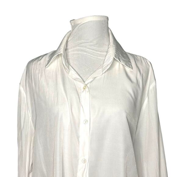 Pookie & Sebastian Button Down Shirt White Size Medium - Picture 3 of 12